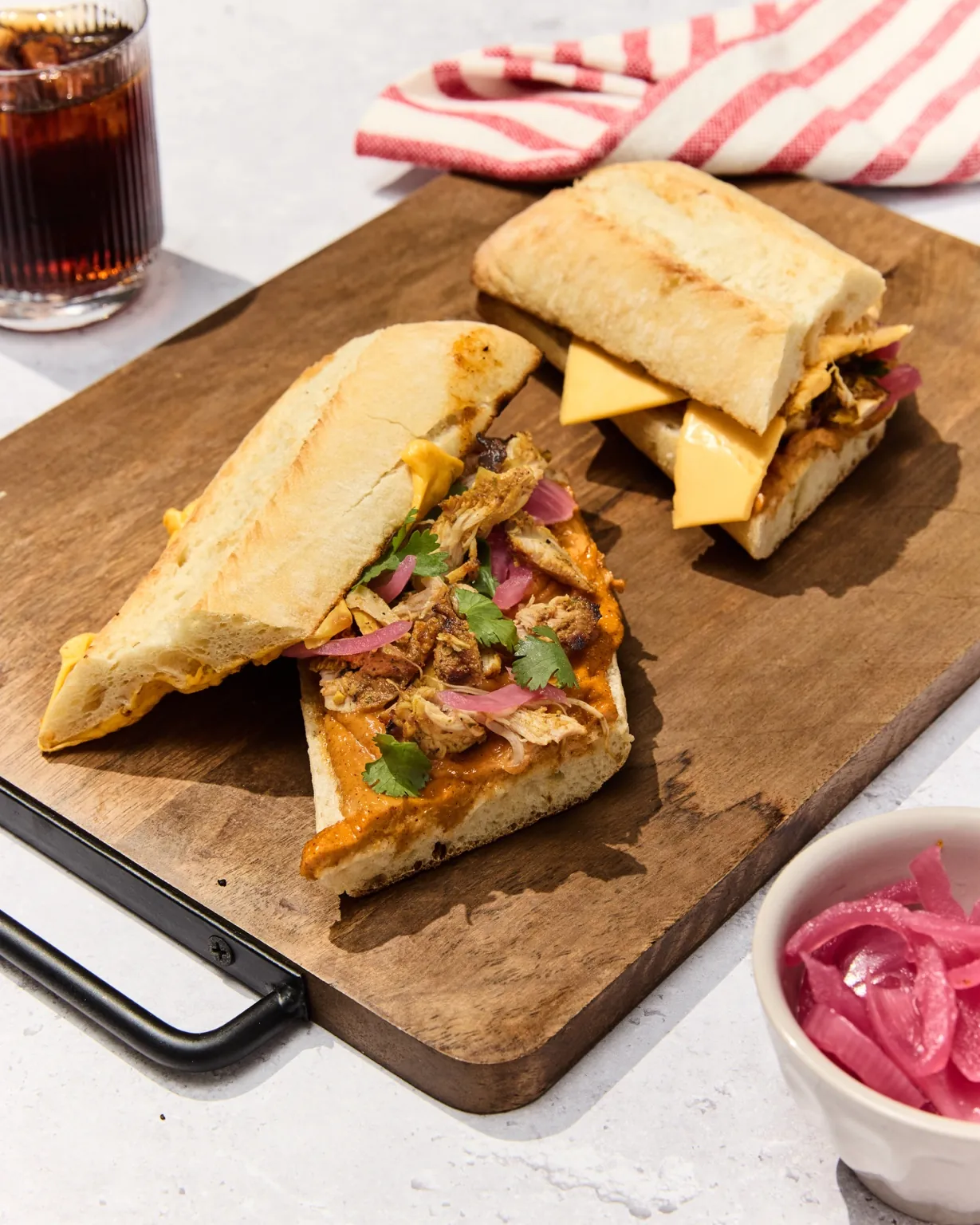 Chipotle BBQ Chicken Garlic Bread Sandwich